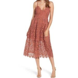 ASTR Lace A-Line Midi Dress (S - Mauve)
